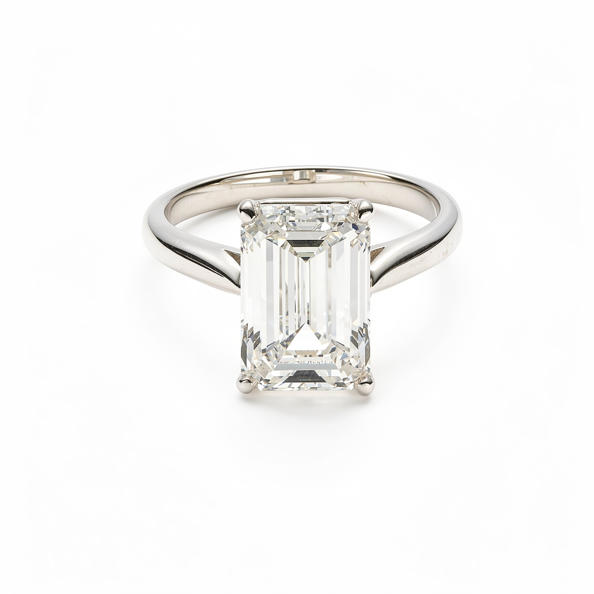 Emerald-Cut Lab-Grown Diamond Solitaire Ring