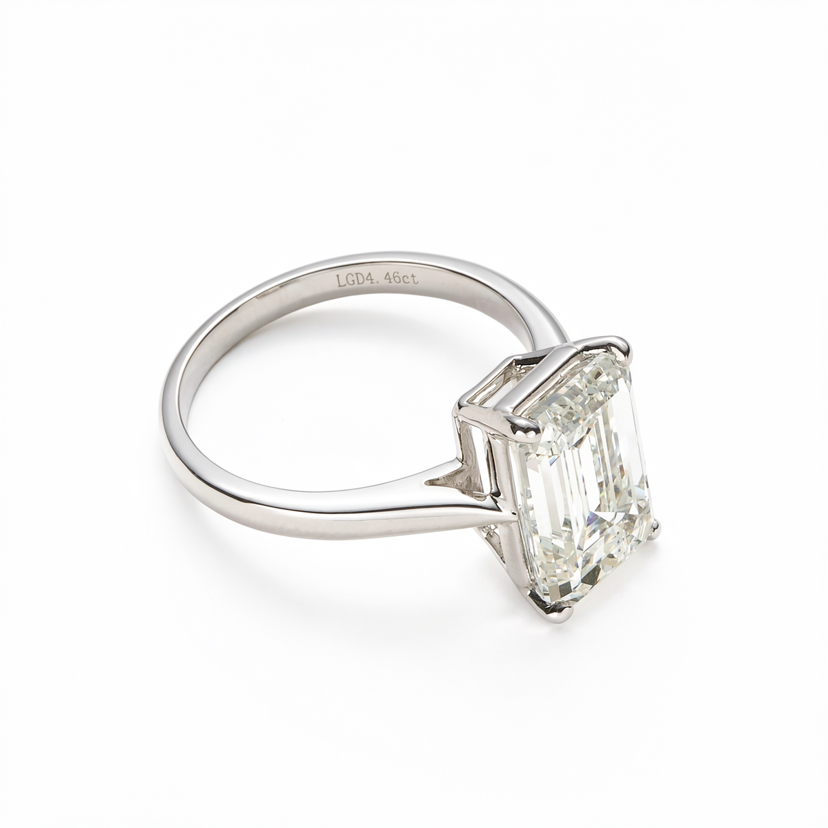 Emerald-Cut Lab-Grown Diamond Solitaire Ring